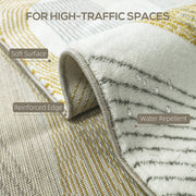 Machine Washable Area Rug for Living Room or Bedroom with Allergy Friendly Design, Cream White