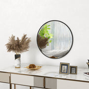 Modern Round Wall Mirror 61cm for Bedroom Living Room or Bathroom Home Decor Black