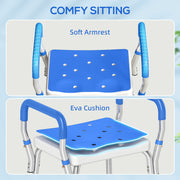 Adjustable Aluminium Bath Seat with Backrest for Elderly or Disabled Support White