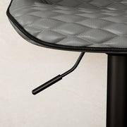 Set of Two Grey Faux Leather Bar Stools with Adjustable Height by HOMCOM