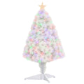 2.5ft white tabletop fibre optic Christmas tree with a star topper on a white base