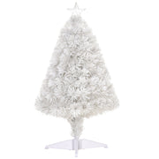 Front view of the 2.5ft white fibre optic tabletop Christmas tree
