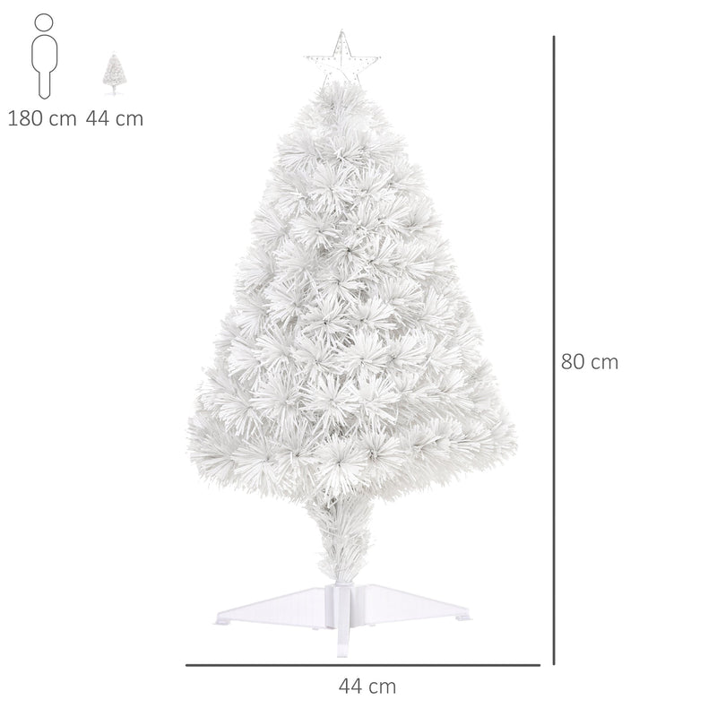 Dimensions diagram showing the Christmas tree 80 cm tall and 44 cm wide