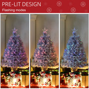 Pre-lit design showing three flashing light modes on the tree