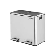Stainless Steel 2 Compartment Recycling and Rubbish Bin with Pedal for Kitchen or Office by Songmics