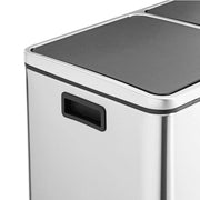 Stainless Steel 2 Compartment Recycling and Rubbish Bin with Pedal for Kitchen or Office by Songmics
