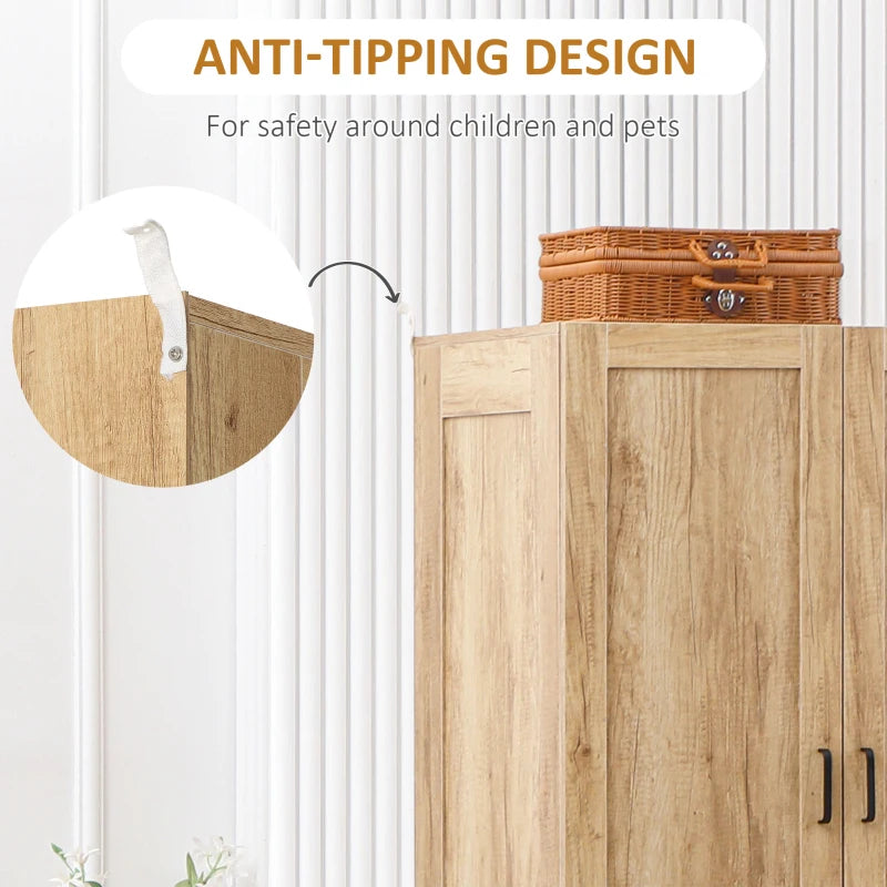 2-Door Wardrobe with Drawers & Rail