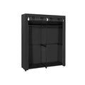 Double Hanging Rail Clothes Wardrobe with Spacious Storage for Bedroom by Songmics
