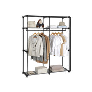 Double Hanging Rail Clothes Wardrobe with Spacious Storage for Bedroom by Songmics