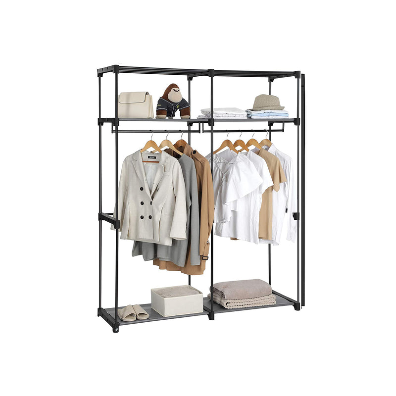 Double Hanging Rail Clothes Wardrobe with Spacious Storage for Bedroom by Songmics