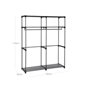 Double Hanging Rail Clothes Wardrobe with Spacious Storage for Bedroom by Songmics