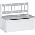 2-IN-1 Wooden Toy Box: Grey, Star & Moon, Safety Rod Zonekiz