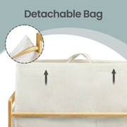 Detachable Bag panel showing the inner bag lifting up off the bamboo frame