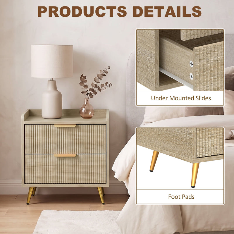 Product details panel with under-mounted drawer slide and foot pad close-ups