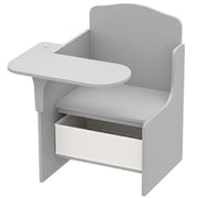 AIYAPLAY 2-in-1 grey kids desk and chair set with storage drawer, studio shot