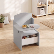 AIYAPLAY desk and chair set styled in a children's bedroom beside a toy shelf