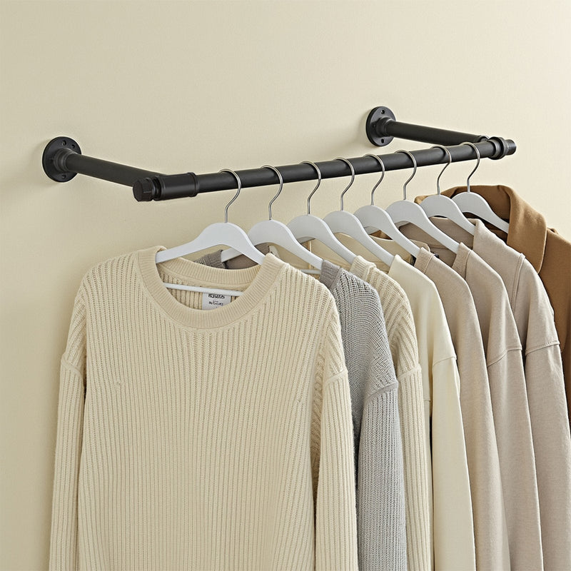 2 pack wall-mounted industrial pipe clothes rails by Songmics, main product view