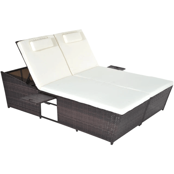 Double Rattan Garden Lounger