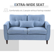 Blue sofa extra-wide seat, comfortably fits two adults