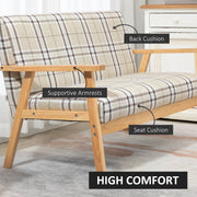 Sofa with callouts for the back cushion, supportive armrests and seat cushion