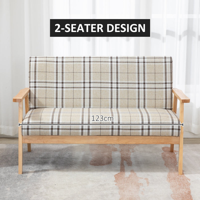 Front view of the 2 seater sofa with a 2-seater design label