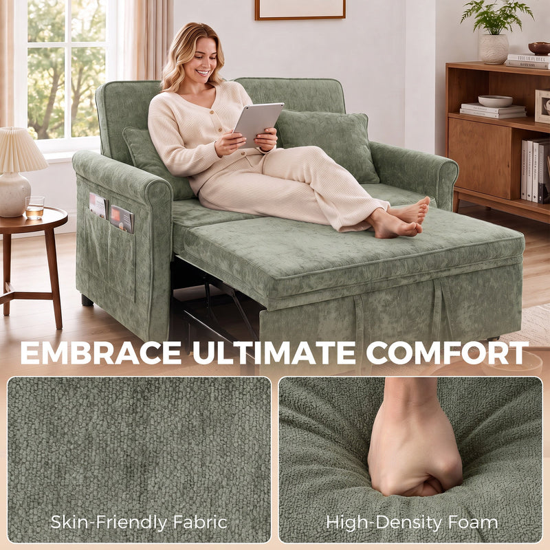 Ultimate comfort panel with a woman stretched out reading and a nose pressed into the foam cushion