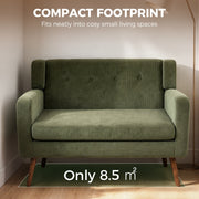 Loveseat sofa shown in a small living space marked as 8.5 square metres