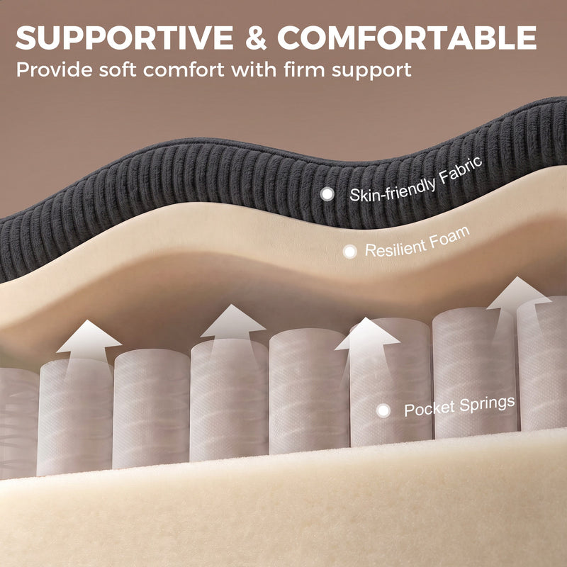 Cutaway graphic showing the pocket springs and resilient foam inside the seat