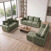 Room set from above showing the matching loveseat, 3 seater and corner sofa together