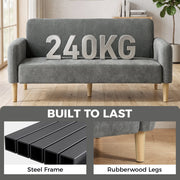 240kg weight capacity graphic with steel frame and rubberwood leg close-ups