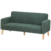 HOMCOM dark green velvet 2 seater sofa studio shot on a white background