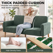 Close-up of the sofa's high-density foam and S-spring cushioning inside the thick padded seat