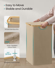 Laundry basket folded flat for compact storage