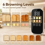 Chart of the 6 browning levels running from light to dark toast