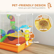 Pet-friendly design graphic showing the food dish filled with pellets