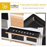 Close-up of the 4 no-leak plastic pull-out trays
