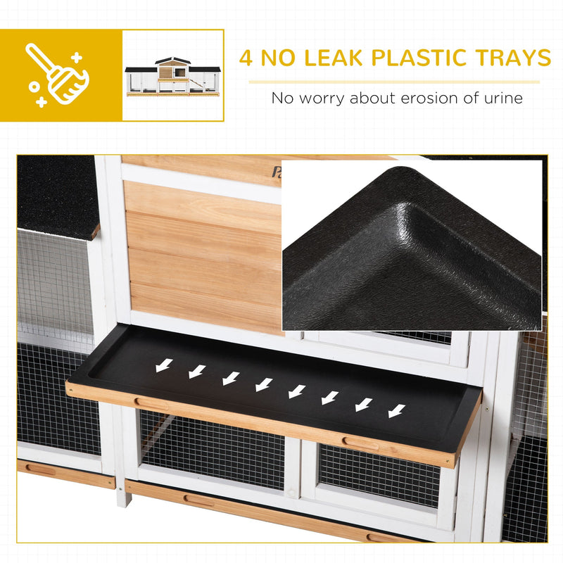 Close-up of the 4 no-leak plastic pull-out trays