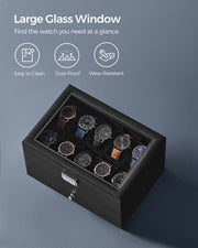 Watch box dimensions diagram, 20.5 x 28.5 x 16.5 cm