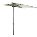 2.3m Balcony Half Umbrella, Crank Handle Outsunny