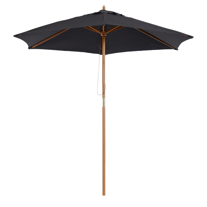 2.5m Wooden Garden Parasol