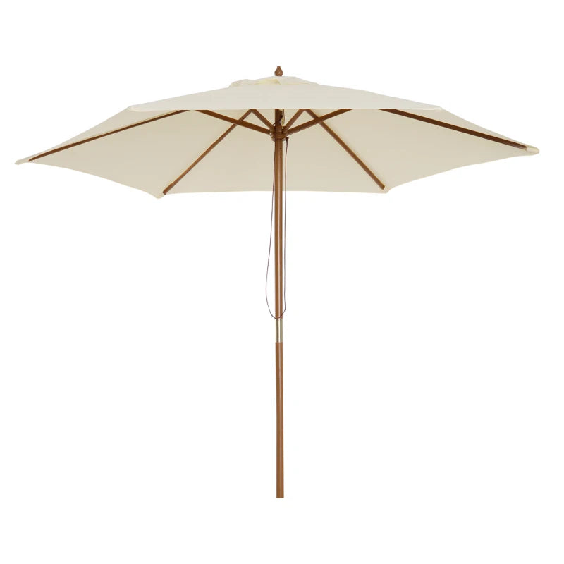 2.5m Wooden Garden Parasol