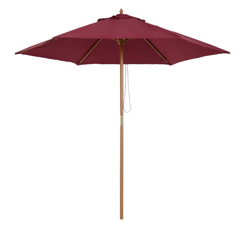 2.5m Wooden Garden Sun Shade Parasol