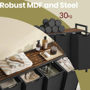 Laundry Sorter with 4 Removable Pull Out Bags for Clothes and Towels by Vasagle