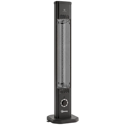 Outsunny black infrared patio heater with knob control on white background