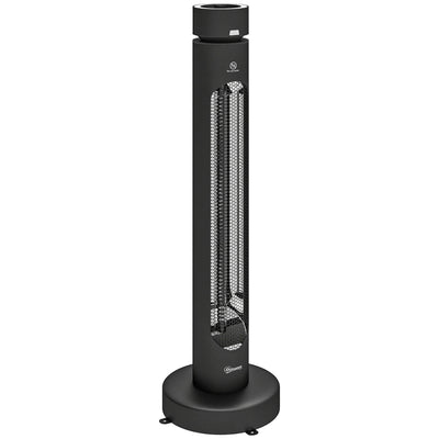 Outsunny black oscillating patio heater tower on white background