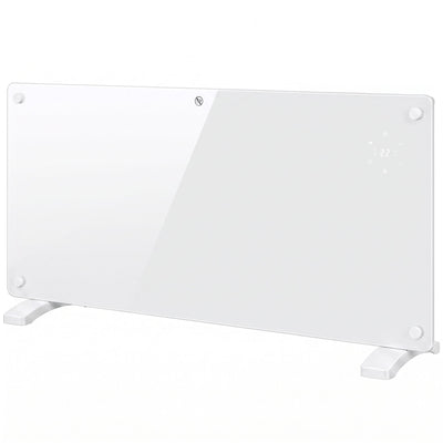 HOMCOM 2000W white smart glass panel heater, studio shot