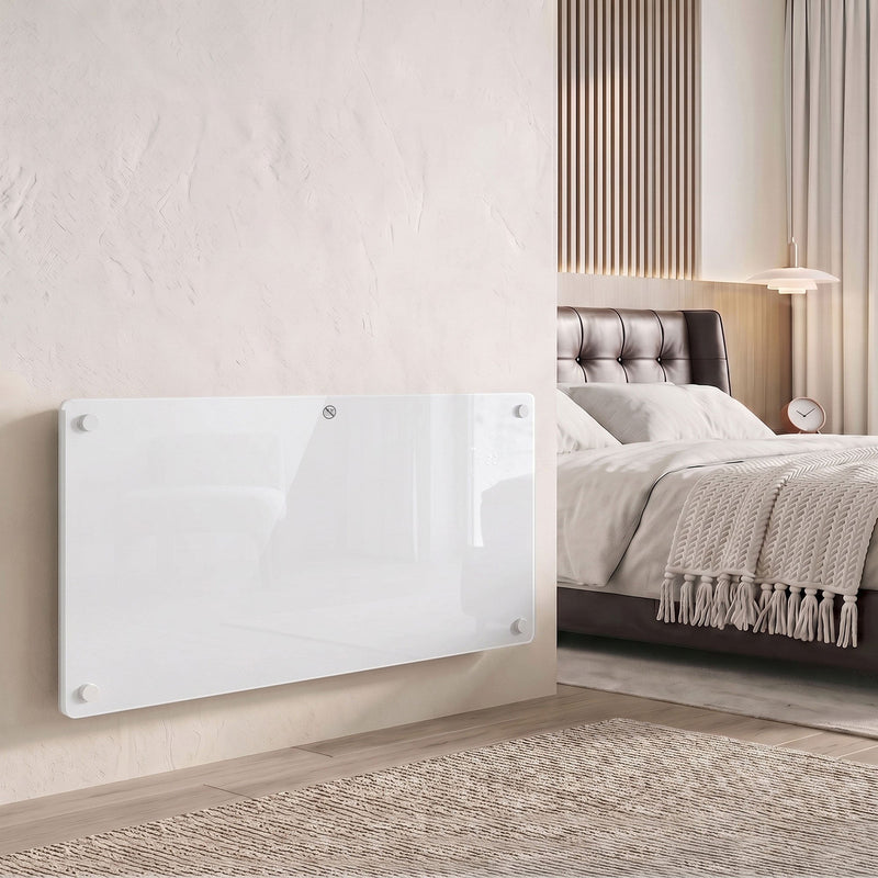 HOMCOM panel heater wall-mounted in a modern bedroom
