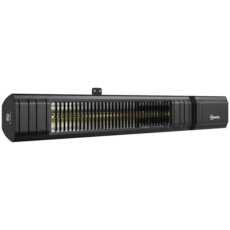 Outsunny black wall-mounted patio heater bar on white background