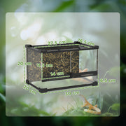 Reptile Glass Terrarium with Front Ventilation and Secure Lock for Small Pets Black