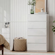 Chest of Drawers with 5 Spacious Handleless Storage Drawers for Bedroom Organisation High Gloss White Homcom